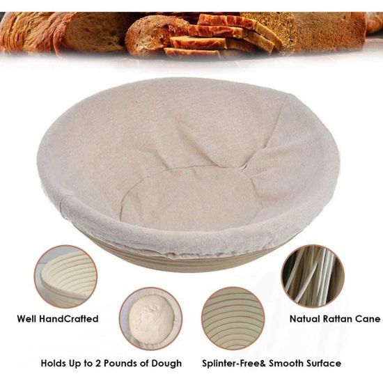 housse en tissu de 21,6 cm et 8,4 cm MINBB Banneton Panier à pain en rotin naturel de style européen artisanal pour boulangerie professionnelle et domestique