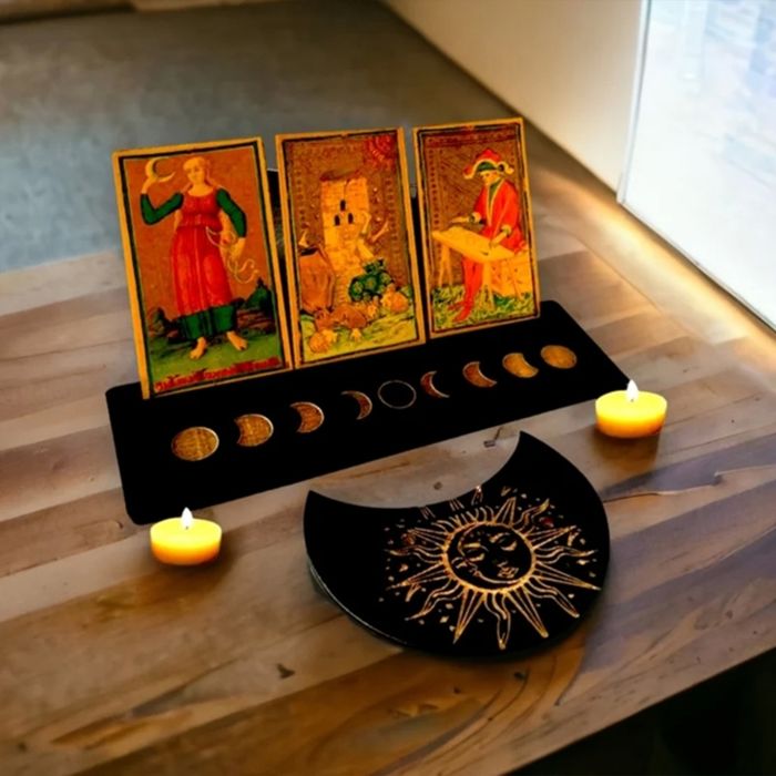 N13 - 2-4pcs En Bois Carte De Tarot de Sorcière de Divination Support D