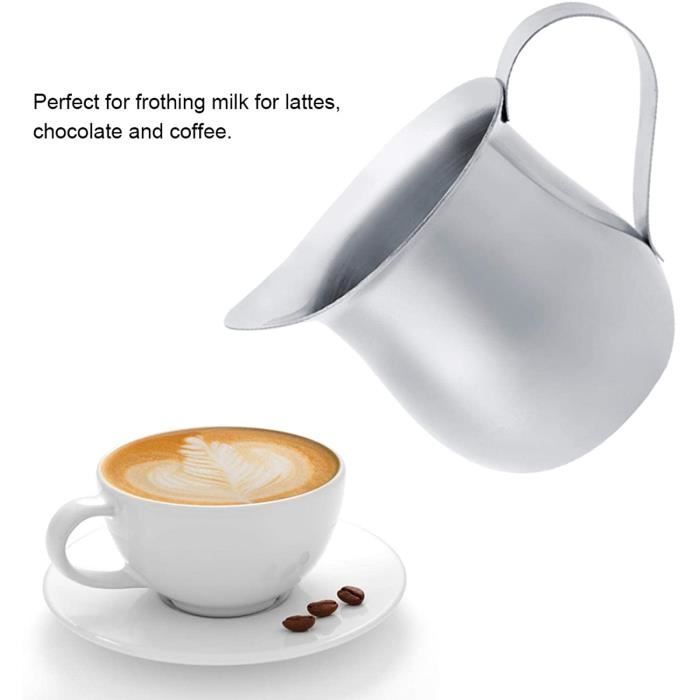 Pichet à lait Inox Pot à Lait pour Faire des Cappuccino avec Votre Machine  pour le Café la Mousse de Lait 150 ML - Cdiscount Maison