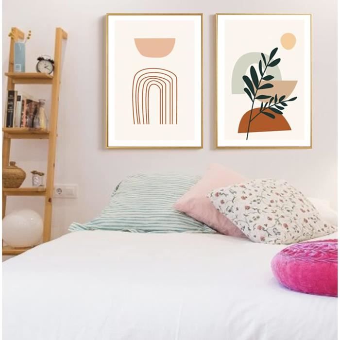Toile Déco Murale Abstraite Dorée - 60x120cm Sans Cadre - Style Moderne Pour Salon Ou Bureau