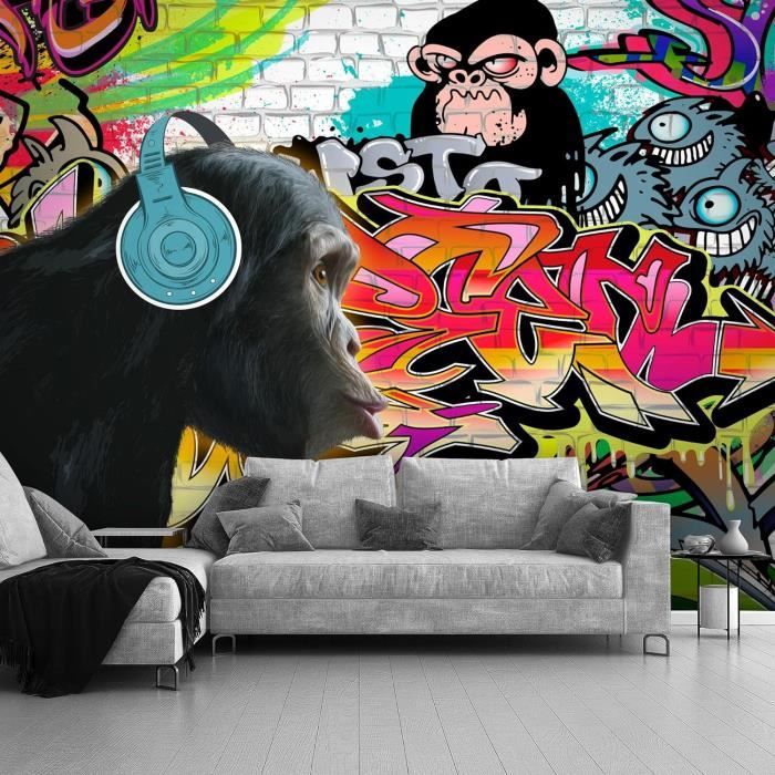 Runa Art Papier Peint Intissé Mural Résumé Fleur Moderne Toison Salon