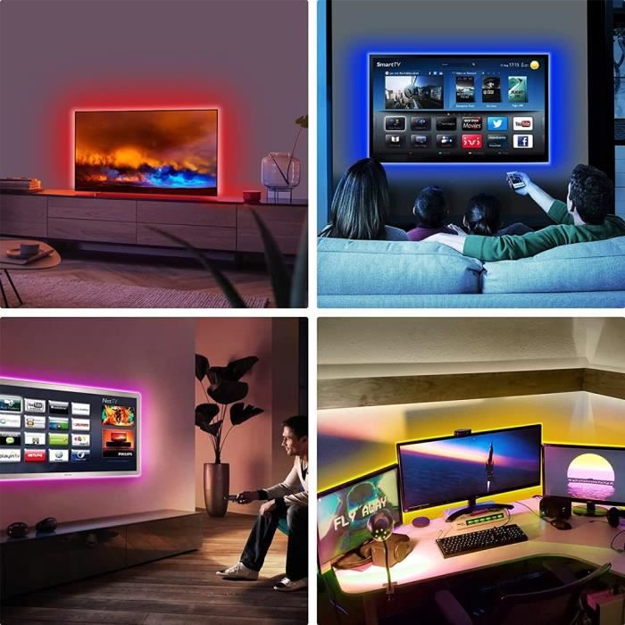 Accessoire TV vidéo Cgv Ruban LED d'ambiance pour écrans 4m AMBI
