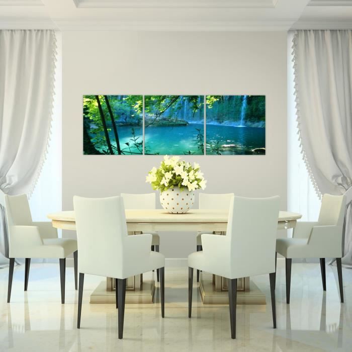 Runa Art Quadro Moderno Cascata 150x75 Cm – Stampa Su Tela Non Tessuta, Senza Cornice, Pronta Da Appendere, Made In Germany
