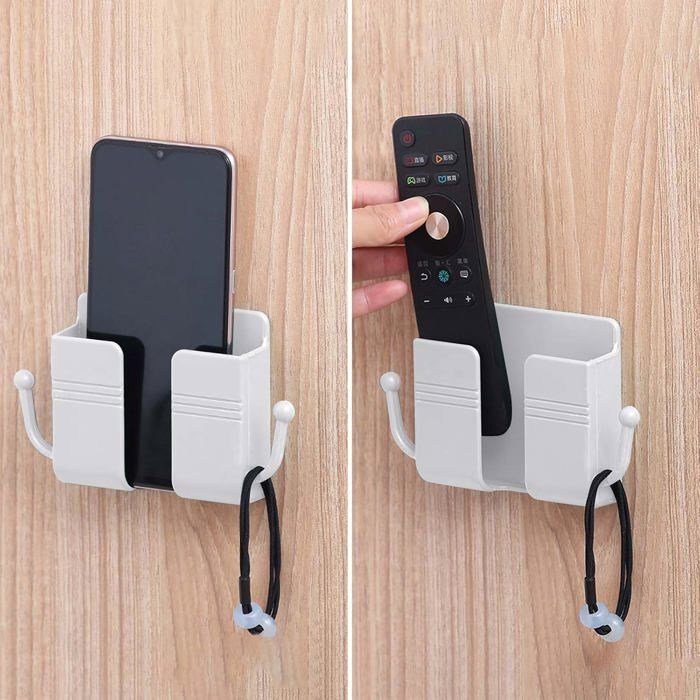 2 Pièces Support De Téléphone Portable Mural, Rangement Telecommande Tv ...