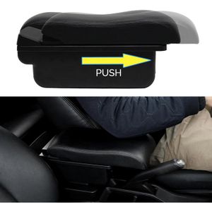Accoudoir Voiture Double Couche Pour Opel Corsa D 2006-2014 - Boîte Rangement Console Centrale Noire