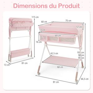 Organiseur De Sac à Langer Panier Coton - Rangement Portable Pour Table à Langer Et Chambre Bébé