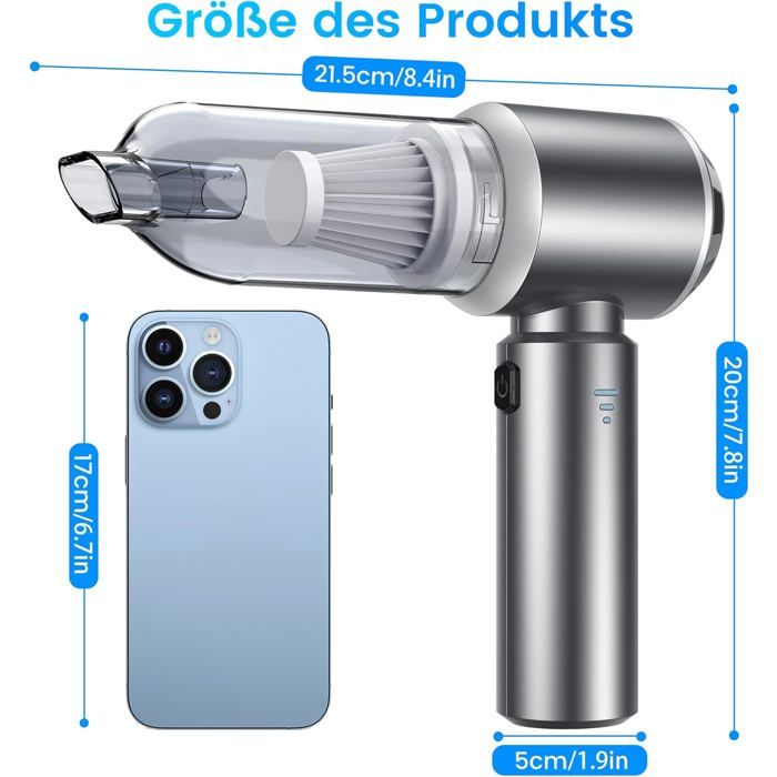 4-en-1 Aspirateur à Main Mini Portable, 18000pa Multifonctionnel Aspirateur Voiture Sans Fil 6000mah Moteur Sans Balai Pour Pc Maison Voiture Bureau 98526907