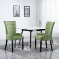 Chaise de salle à manger et accoudoirs 2 pcs Vert clair Velours -HB065-0
