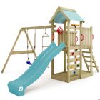 WICKEY Aire de jeux Portique bois MultiFlyer avec balançoire et toboggan