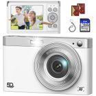 JEEMAK Appareil Photo Numérique Compact 1080P Caméra vidéo 50MP, 2.8" écran LCD, 16X Zoom, Appareil Photo Enfant Adolescent, Blanc