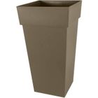 EDA PLASTIQUE EDA Pot de fleurs XXL Toscane - Carré - 43,3 x 43,3 x H 80 cm - 98 L - Marron taupe