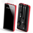 QVIIDBVB Batterie Externe 20000mAh Power Bank avec 4 Câbles Intégrés Batterie Portable 6 Sorties et 3 Entrées avec LED L'affichage et Lampe