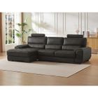 VENTE-UNIQUE Canapé d'angle en cuir METROPOLITAN II - Noir - Angle gauche - Salon d'angle METROPOLITAN II en cuir