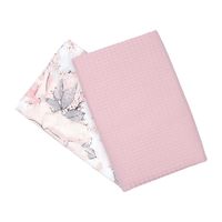 Tissu coton au mètre lot de tissus Set: 2x 100x160 cm - coton - piqué gaufré Motif rose et rose