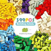 Lot de 399 Briques de Construction Classiques de differentes Formes et Profondeurs, Briques de Construction pour Enfants avec