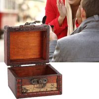 ARAMOX conteneur pour petits articles Mini Vintage Handcraft Boîte à Bijoux En Bois Conteneur Anneau Boucle D'oreille Titulaire De