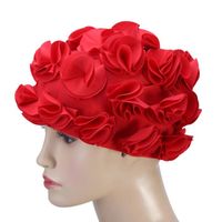 Drfeify bonnet de bain rétro Femmes Enfants Fleur Forme Mode Bonnet De Bain Élastique Bonnet De Bain Cheveux Longs