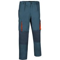 Pantalon de travail multipoches - Homme - DARKO - gris ciment - charbon et orange