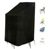 Lot 2 Housses Chaise Jardin Empilable - Oxford 420D Imperméable, Anti-UV, Coupe-Vent - 75x65x85/120 Cm Noir