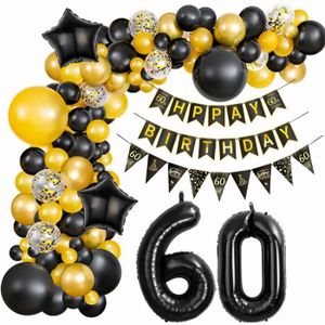 Decoration Anniversaire 60 Ans Noir Or, Deco Anniversaire 60 Ans Happy  Birthday Decoration Ballons Anniversaire Femmes, Anniver A534 - Cdiscount  Maison