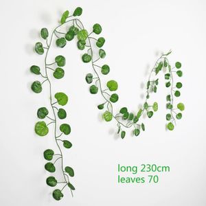 FLEUR ARTIFICIELLE Plantes - Composition florale,Feuilles de lierre artificielles suspendues en soie verte,1 pièce,230cm,plantes de - Begonia leaves[A]
