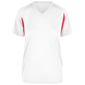 MAILLOT DE RUNNING T-shirt Running Respirant Femme - James & Nicholson - JN316 - Manches Courtes - Blanc