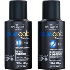 DÉFRISAGE - LISSAGE SALVATORE Blue Gold Premium Kit 100ml x2 - Taninop