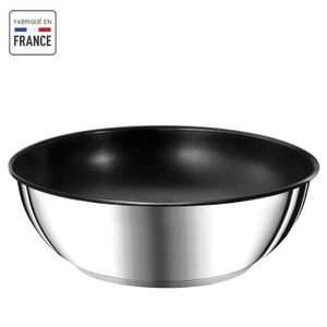 Wok Tefal Recycled! 28 Cm - Aluminium 100% Recyclé - Revêtement Titanium 6X Antiadhésif - Compatible Induction