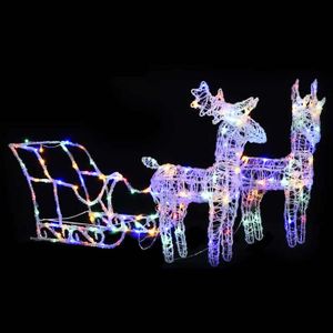 Grand Traîneau Décoratif De Noël Père Noël – 93 Cm