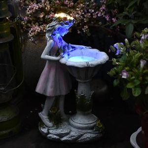 MXwcy Statue de jardin en forme de chouette - Figurine solaire LED -  Plantes succulentes - Décorations de jardin pour porche, terrasse, cour,  pelouse, cadeaux uniques pour les amis et la famille 