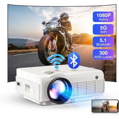 Videoprojecteur 5G&2.4G WiFi Bluetooth, 12000L Native 1080P Full HD  Retroprojecteur, Jimveo 4K Supporte Projecteur Portable, Video P -  Cdiscount TV Son Photo