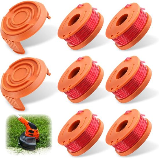 6 Pièces Fil Coupe Bordure Compatible avec Coupe Bordure WORX avec 2 Couvercle, Bobine de Fil de Rechange WA0004.1/WA0010, Bobine Fil Coupe Bordure 1,65mm & 3m pour Worx WG150/WG173E/WG183E/WG118E 6 Pièces Fil Coupe Bordure Compatible avec Coupe Bordure WORX avec 2 Couvercle, Bobine de Fil de Rechange WA0004.1/WA0010, Bobine Fil Coupe Bordure 1,65mm & 3m pour Worx WG150/WG173E/WG183E/WG118E