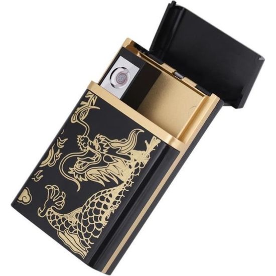 Bote  cigarettes portable avec briquet lectrique rechargeable Super Mini  USB (Golden Dragon) - - Cdiscount Au quotidien