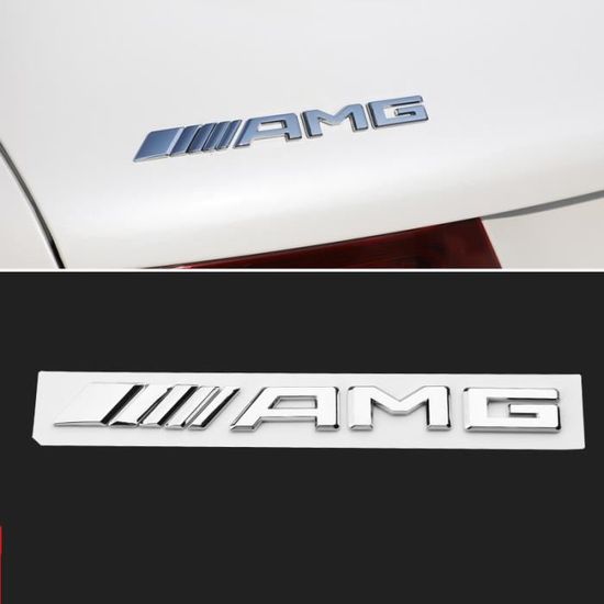 Logo AMG Coffre Arrière Sticker Argent Emblème Badge Insigne Autocollant Pour Mercedes-Benz