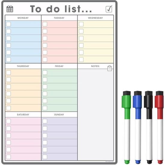 Bloc Planificateur Hebdomadaire BIROYAL A3 - 50 Pages Sans Date - Liste Tâches Et Planning