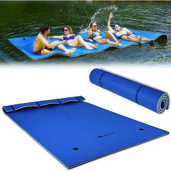 Sunrio Tapis flottant géant gonflable de 259,1 x 183 cm pour adultes avec hamac de piscine, tapis de piscine flottant pour piscine, plage, lac pour Sunrio Tapis flottant géant gonflable de 259,1 x 183 cm pour adultes avec hamac de piscine, tapis de piscine flottant pour piscine, plage, lac pour