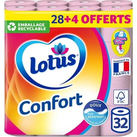 Lotus Papier toilette Confort rose - Cdiscount Au quotidien