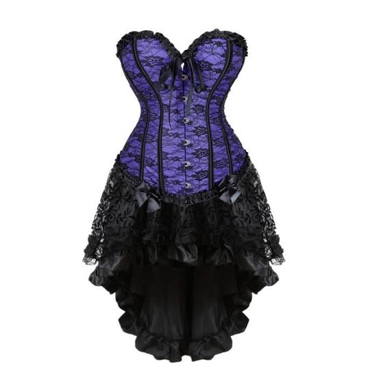Robe Bustier Gothique Noir Dentelle - Marque Hearts & Roses, Taille 38 EU - Style Fête Et Soirée