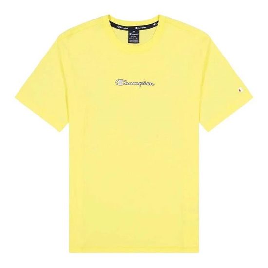 Crewneck T-Shirt Mc Homme CHAMPION - Taille M - Couleur JAUNE