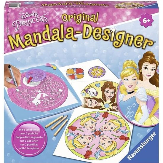 Mandala Designer - PRINCESSES DISNEY - Ravensburger - Cadre, Pochoir et Mandala Machine - A partir de 6 ans
