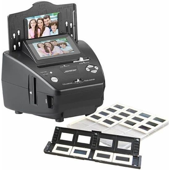 Scanner Diapositives Et Négatifs 135/126/110 - Écran LCD 2 Pouces - Résolution 22MP - Transfert Par Carte SD Ou USB