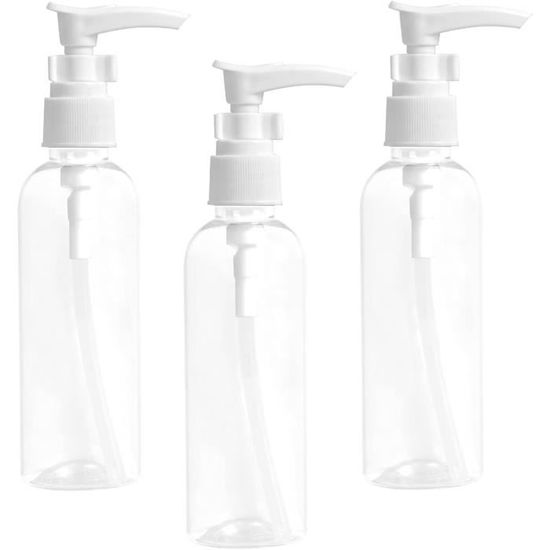 4 Bouteilles Voyage Moussantes Avec Brosse - Pour Gel Lavant Visage Ou Corps - 60/100 Ml - Étui étanche - 6