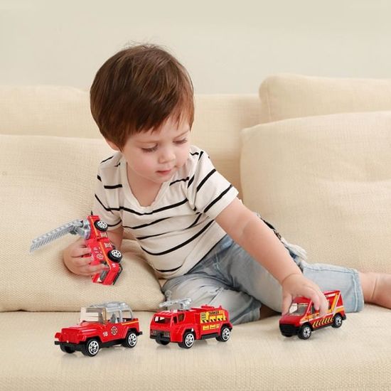6 en 1 Pocket Fire Engine Truck Rescue Vehicle Toy Play Set for Kids