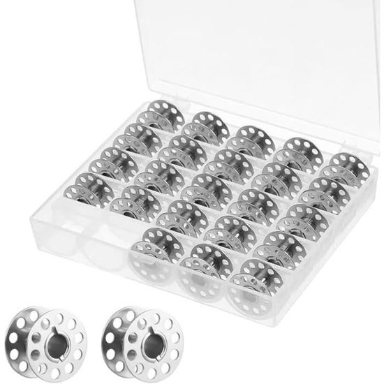 50 Canettes Machine à Coudre En Plastique - Avec Boîte Rangement, 20mm Diamètre