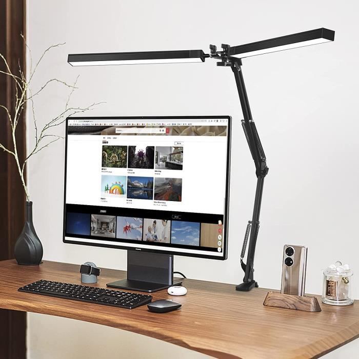 Lampe De Bureau à LED Avec Pince, Lampe De Table à Protection Des Yeux