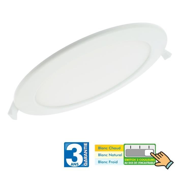 Spot LED encastrable 18W extra plat 3 Teintes