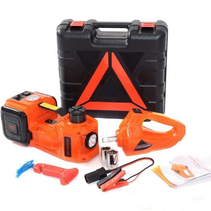 DZANKEN Cric Electrique Hydraulique 12v 5t Cric Voiture 45cm Verin Electrique 3 en 1 Cric Extra Plat pour Moto Voiture SUV