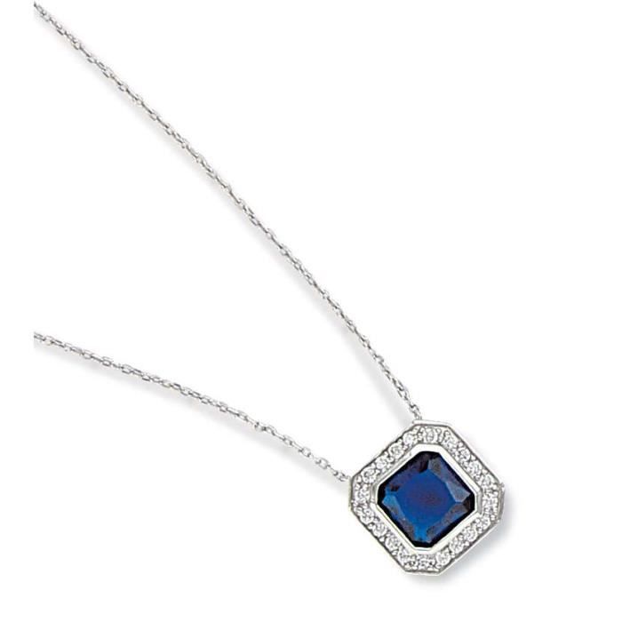 SF Bijoux - Collier argent 925/1000e OZ saphir (40+2+2 cm - 3,20 g) - (301223-42)