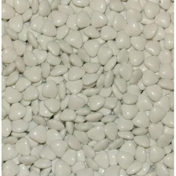 1kg Dragées coeur - Blanc