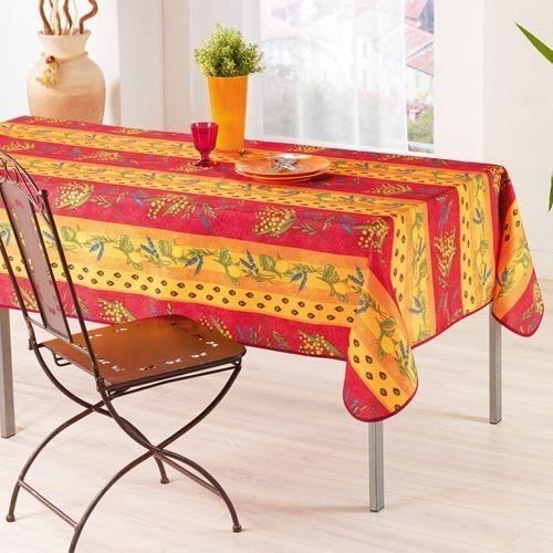Nappe ronde 1m60 Mimosa Lavande Citron rouge anti tache et sans repassage